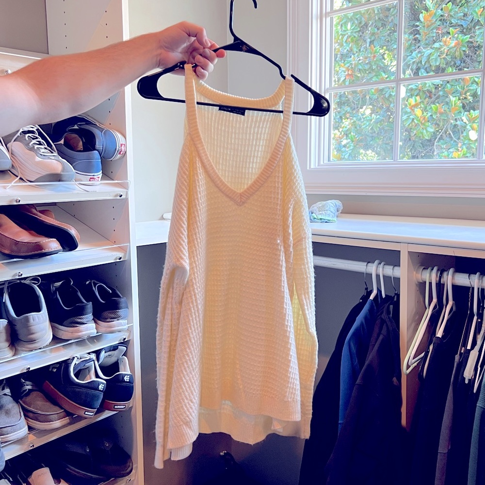 Maternity white sweater off shoulder